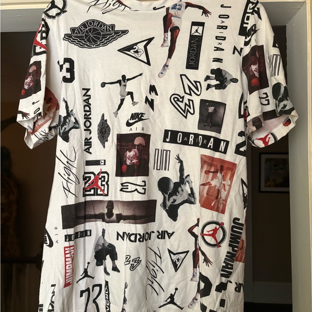 Jordan White Short Sleeve Tee with Urban Graphics